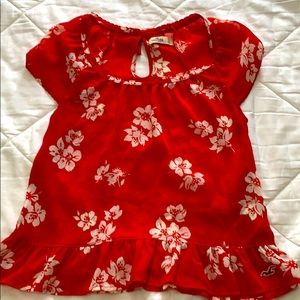 Red Hawaiian blouse with bow on back (: